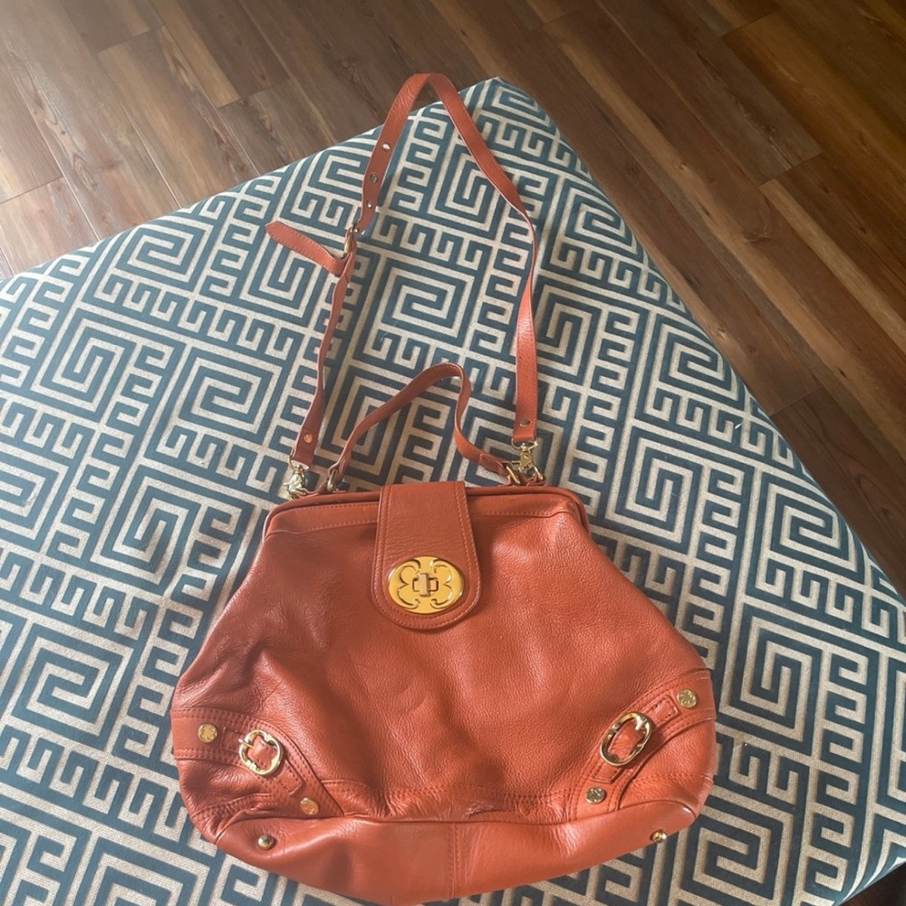 Emma Fox Burnt Orange Leather Shoulder Bag